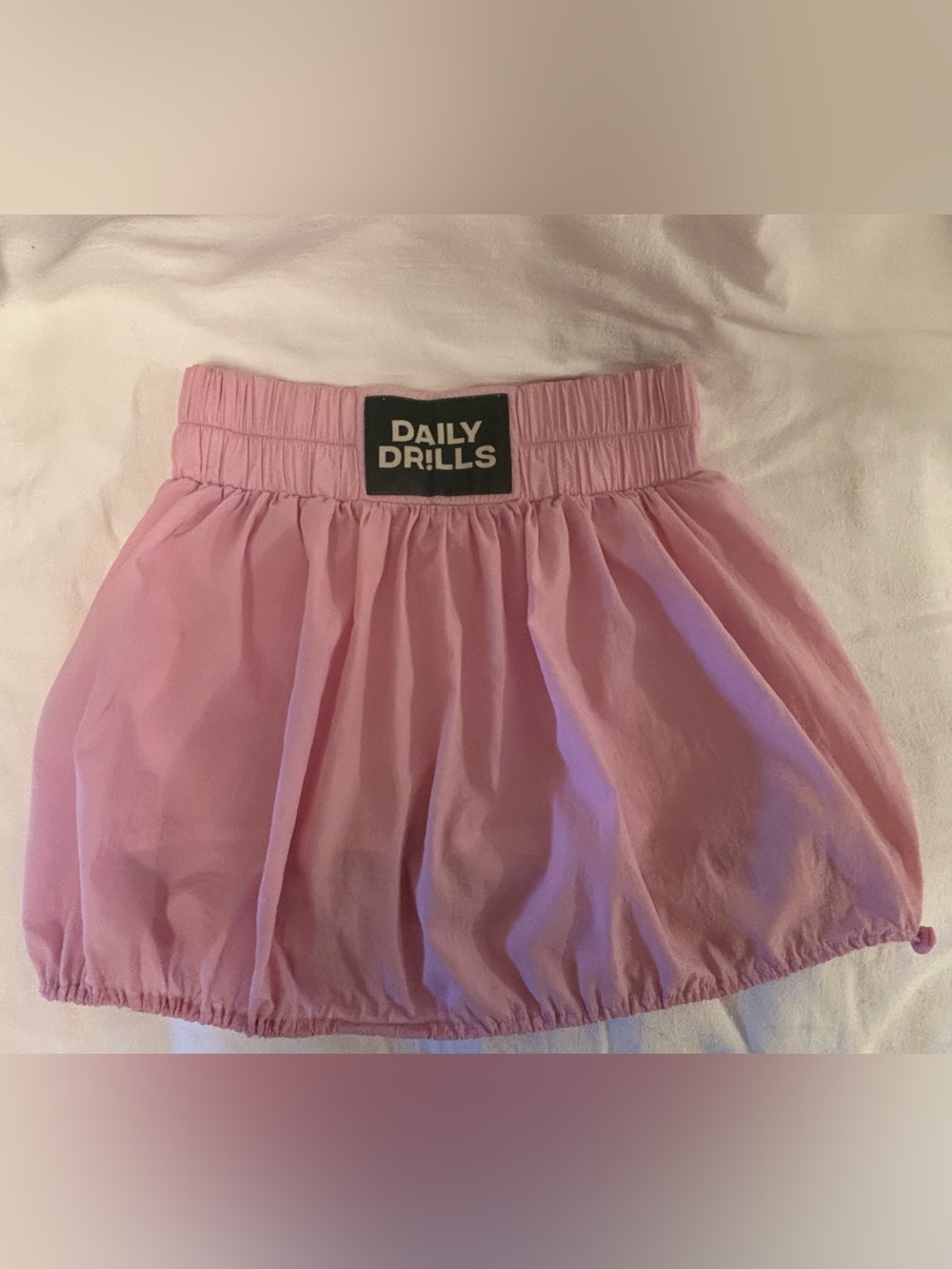 Daily Drills Light Pink Gathered Elastic Waist Skirt